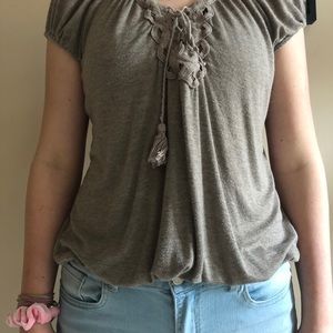 Beige Casual Top